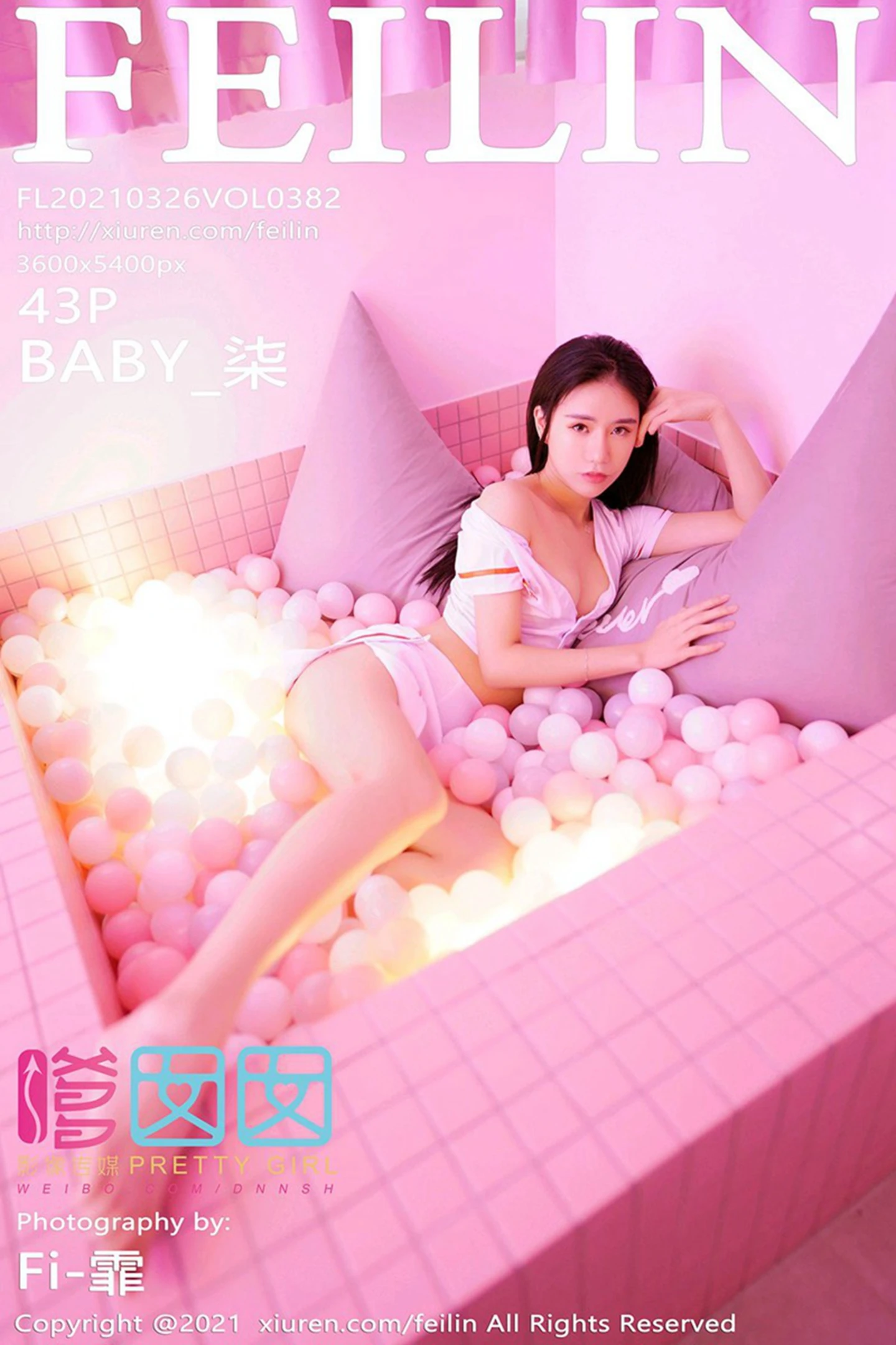 [FeiLin嗲囡囡]VOL.382_嫩模BABY_柒私房粉色波波池内白色护士制服性感迷人写真43P-秀人网 - XiuRen.Pro